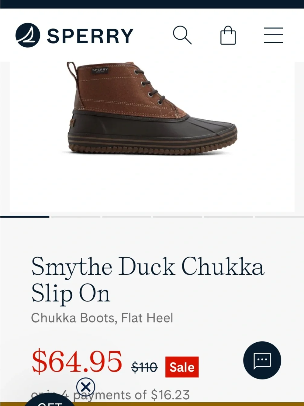 Sperry Brown/Navy Duck Boots for Men - Lace-Up Waterproof Ankle Boots